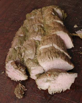 aufgeschnittenes Filet nach dem Grillen