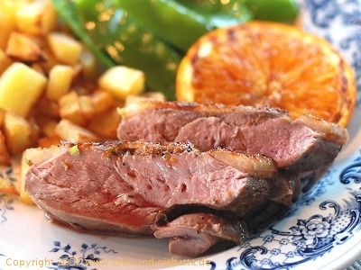 Entenbrust mit Orangen vom Grill