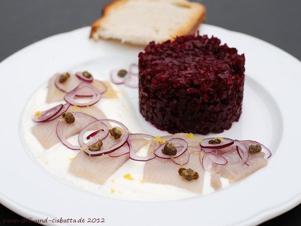 Rote-Bete-Tartare mit Matjes