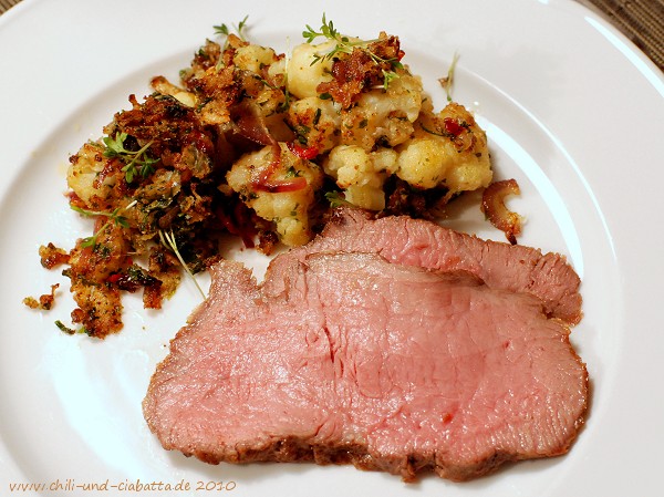 Roastbeef mit scharfem Blumenkohl