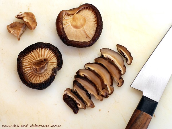 Shiitake von der Ramen-Herstellung